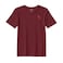 BYFT Threads Large Pomegranate Polycotton T-Shirt - Christmas "Candy Cane with Bow" Embroidered Design, Premium Holiday Collection