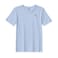 BYFT Threads Medium Sky Blue Polycotton T-Shirt - Christmas "Candy Cane with Bow" Embroidered Design, Premium Holiday Collection