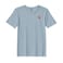 BYFT Threads Medium Baby Blue Polycotton T-Shirt - Christmas "Christmas Candy Canes with Bow" Embroidered Design, Premium Holiday Collection