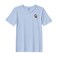 BYFT Threads Medium Sky Blue Polycotton T-Shirt - Christmas "Christmas Mouse in Wreath" Embroidered Design, Premium Holiday Collection