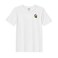 BYFT Threads Large White Polycotton T-Shirt - Christmas "Christmas Mouse in Wreath" Embroidered Design, Premium Holiday Collection