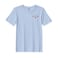 BYFT Threads Large Sky Blue Polycotton T-Shirt - Christmas "Christmas Ornament Set" Embroidered Design, Premium Holiday Collection