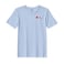 BYFT Threads XXL Sky Blue Polycotton T-Shirt - Christmas "Christmas Sleigh with Reindeer" Embroidered Design, Premium Holiday Collection