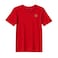 BYFT Threads Large Red Polycotton T-Shirt - Christmas "Christmas Snowflakes" Embroidered Design, Premium Holiday Collection