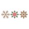 BYFT Threads XL Grey Polycotton T-Shirt - Christmas "Christmas Snowflakes Trio" Embroidered Design, Premium Holiday Collection