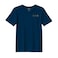 BYFT Threads Medium Navy Blue Polycotton T-Shirt - Christmas "Christmas Snowflakes Trio" Embroidered Design, Premium Holiday Collection