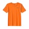 BYFT Threads Large Orange Polycotton T-Shirt - Christmas "Christmas Snowflakes Trio" Embroidered Design, Premium Holiday Collection