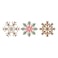 BYFT Threads Medium White Polycotton T-Shirt - Christmas "Christmas Snowflakes Trio" Embroidered Design, Premium Holiday Collection