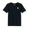 BYFT Threads XL Black Polycotton T-Shirt - Christmas "Classic Snowman with Red Scarf" Embroidered Design, Premium Holiday Collection