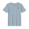 BYFT Threads Medium Baby Blue Polycotton T-Shirt - Christmas "Cute Reindeer Merry Christmas" Embroidered Design, Premium Holiday Collection