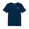 BYFT Threads Large Navy Blue Polycotton T-Shirt - Christmas "Cute Reindeer Merry Christmas" Embroidered Design, Premium Holiday Collection