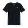 BYFT Threads Medium Black Polycotton T-Shirt - Christmas "Diamond Snowflake" Embroidered Design, Premium Holiday Collection
