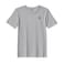 BYFT Threads Medium Grey Polycotton T-Shirt - Christmas "Elegant Christmas Tree with Gift" Embroidered Design, Premium Holiday Collection