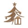 BYFT Threads XL Orange Polycotton T-Shirt - Christmas "Elegant Christmas Tree with Gift" Embroidered Design, Premium Holiday Collection