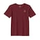 BYFT Threads Large Pomegranate Polycotton T-Shirt - Christmas "Elegant Christmas Tree with Gift" Embroidered Design, Premium Holiday Collection