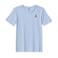BYFT Threads Large Sky Blue Polycotton T-Shirt - Christmas "Elegant Christmas Tree with Gift" Embroidered Design, Premium Holiday Collection