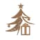 BYFT Threads Medium White Polycotton T-Shirt - Christmas "Elegant Christmas Tree with Gift" Embroidered Design, Premium Holiday Collection