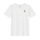 BYFT Threads Medium White Polycotton T-Shirt - Christmas "Elegant Christmas Tree with Gift" Embroidered Design, Premium Holiday Collection