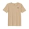 BYFT Threads Large Beige Polycotton T-Shirt - Christmas "Festive Red &amp; Green Snowflake" Embroidered Design, Premium Holiday Collection