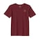BYFT Threads Medium Pomegranate Polycotton T-Shirt - Christmas "Festive Red &amp; Green Snowflake" Embroidered Design, Premium Holiday Collection