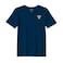 BYFT Threads XL Navy Blue Polycotton T-Shirt - Christmas "Gingerbread Angel Cookie" Embroidered Design, Premium Holiday Collection