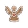 BYFT Threads XL White Polycotton T-Shirt - Christmas "Gingerbread Angel Cookie" Embroidered Design, Premium Holiday Collection