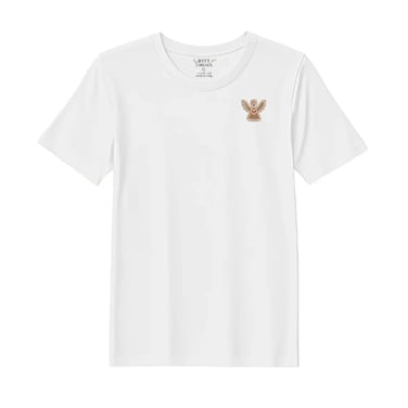 BYFT Threads XXL White Polycotton T-Shirt - Christmas "Gingerbread Angel Cookie" Embroidered Design, Premium Holiday Collection