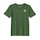 BYFT Threads Medium Forest ELF Green Polycotton T-Shirt - Christmas "Gingerbread Bell Cookie" Embroidered Design, Premium Holiday Collection