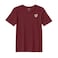 BYFT Threads Medium Pomegranate Polycotton T-Shirt - Christmas "Gingerbread Bell Cookie" Embroidered Design, Premium Holiday Collection