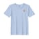 BYFT Threads Large Sky Blue Polycotton T-Shirt - Christmas "Gingerbread House Cookie" Embroidered Design, Premium Holiday Collection