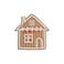 BYFT Threads Medium White Polycotton T-Shirt - Christmas "Gingerbread House Cookie" Embroidered Design, Premium Holiday Collection