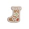 BYFT Threads Medium Beige Polycotton T-Shirt - Christmas "Gingerbread Stocking Cookie" Embroidered Design, Premium Holiday Collection