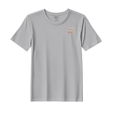 BYFT Threads XXL Grey Polycotton T-Shirt - Christmas "Gingerbread Stocking Cookie" Embroidered Design, Premium Holiday Collection