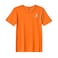 BYFT Threads Large Orange Polycotton T-Shirt - Christmas "Gingerbread Stocking Cookie" Embroidered Design, Premium Holiday Collection