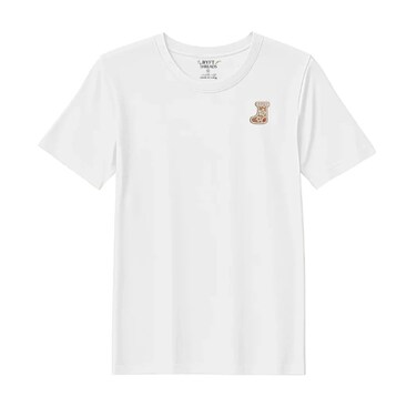 BYFT Threads XXL White Polycotton T-Shirt - Christmas "Gingerbread Stocking Cookie" Embroidered Design, Premium Holiday Collection