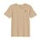 BYFT Threads XXL Beige Polycotton T-Shirt - Christmas "Leaping Reindeer with Snowflakes" Embroidered Design, Premium Holiday Collection