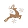 BYFT Threads Medium Yellow Polycotton T-Shirt - Christmas "Leaping Reindeer with Snowflakes" Embroidered Design, Premium Holiday Collection