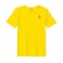 BYFT Threads Medium Yellow Polycotton T-Shirt - Christmas "Leaping Reindeer with Snowflakes" Embroidered Design, Premium Holiday Collection