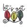 BYFT Threads Medium Black Polycotton T-Shirt - Christmas "Lets Get Lit Christmas Lights" Embroidered Design, Premium Holiday Collection
