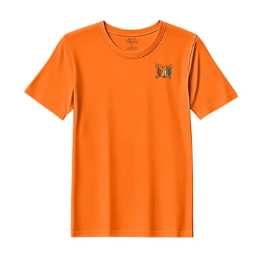 BYFT Threads XL Orange Polycotton T-Shirt - Christmas "Lets Get Lit Christmas Lights" Embroidered Design, Premium Holiday Collection