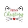 BYFT Threads Medium Beige Polycotton T-Shirt - Christmas "Meowy Christmas Cat" Embroidered Design, Premium Holiday Collection