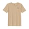 BYFT Threads Medium Beige Polycotton T-Shirt - Christmas "Meowy Christmas Cat" Embroidered Design, Premium Holiday Collection