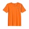 BYFT Threads Medium Orange Polycotton T-Shirt - Christmas "Meowy Christmas Cat" Embroidered Design, Premium Holiday Collection