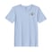 BYFT Threads XXL Sky Blue Polycotton T-Shirt - Christmas "Merry Christmas Holly Wreath Arc" Embroidered Design, Premium Holiday Collection