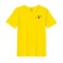 BYFT Threads Large Yellow Polycotton T-Shirt - Christmas "Merry Christmas Holly Wreath Arc" Embroidered Design, Premium Holiday Collection