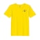 BYFT Threads XL Yellow Polycotton T-Shirt - Christmas "Merry Christmas Holly Wreath Arc" Embroidered Design, Premium Holiday Collection