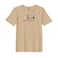 BYFT Threads Medium Beige Polycotton T-Shirt - Christmas "Merry Christmas Trees (4 Styles)" Embroidered Design, Premium Holiday Collection