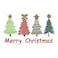 BYFT Threads Medium Forest ELF Green Polycotton T-Shirt - Christmas "Merry Christmas Trees (4 Styles)" Embroidered Design, Premium Holiday Collection