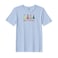 BYFT Threads Medium Sky Blue Polycotton T-Shirt - Christmas "Merry Christmas Trees (4 Styles)" Embroidered Design, Premium Holiday Collection