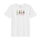 BYFT Threads Large White Polycotton T-Shirt - Christmas "Merry Christmas Trees (4 Styles)" Embroidered Design, Premium Holiday Collection